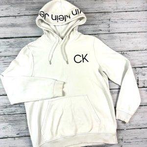 Calvin Klein Hoodie White Cotton Men's Large